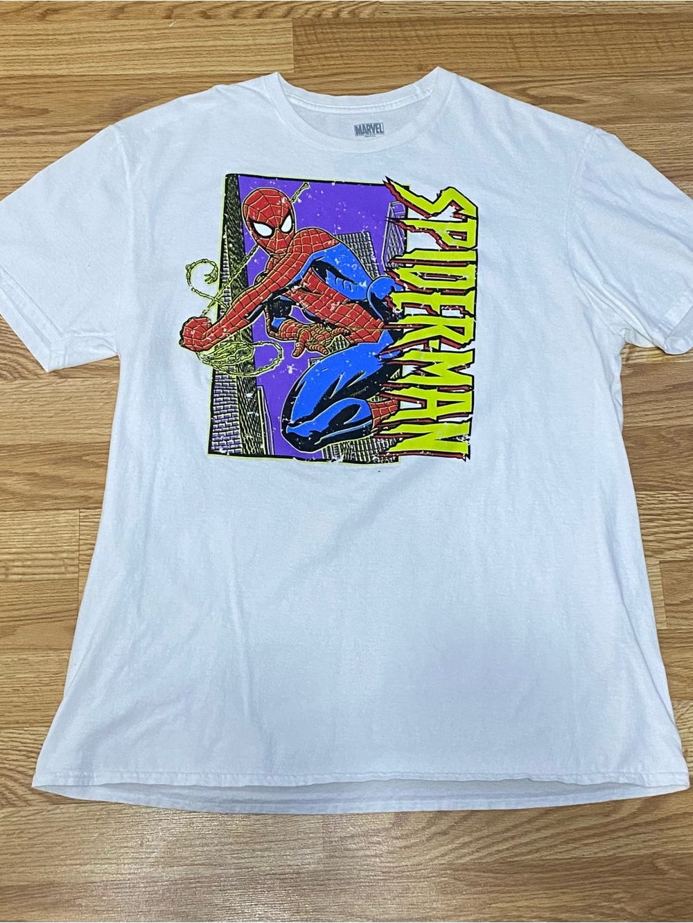 Marvel - White “Spider-Man” Graphic T-Shirt